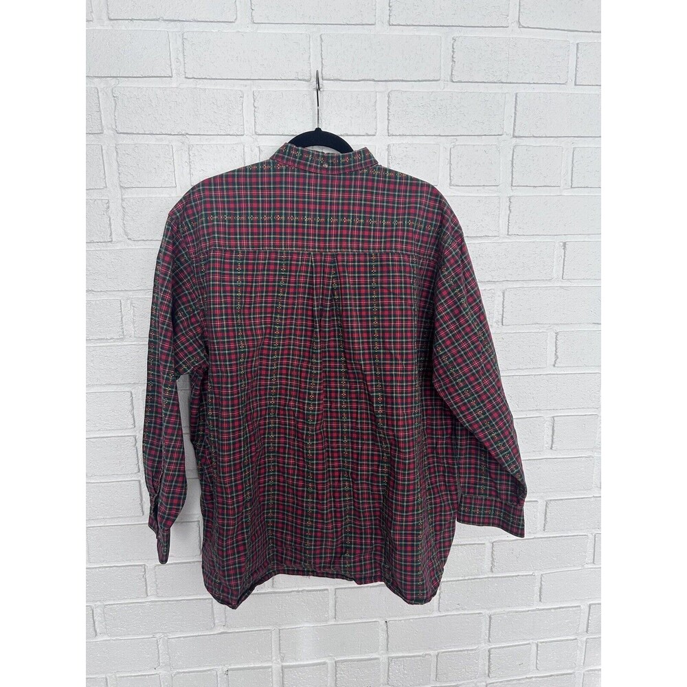 Vintage Casbah Button Up Shirt Long Sleeve Mens XL Red Green Plaid Rare - Picture 6 of 8